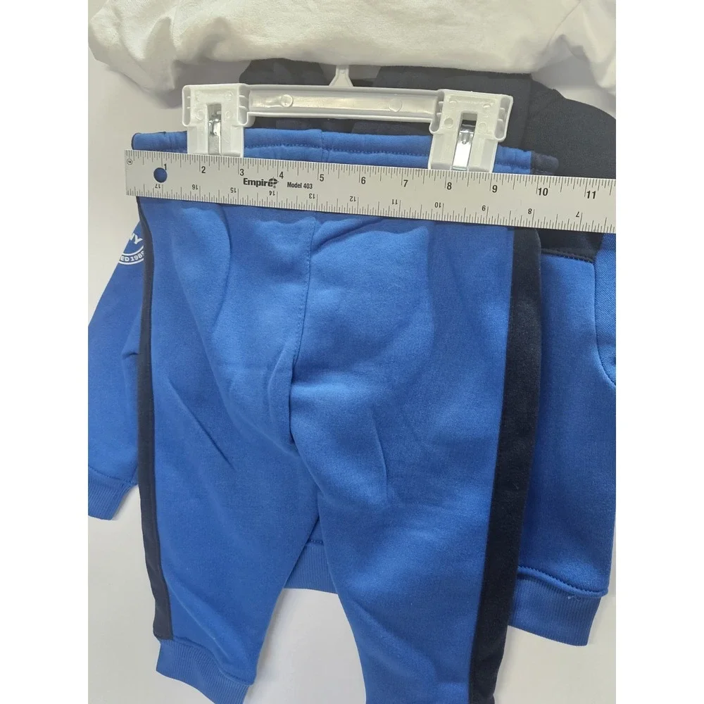 DKNY 18 M, Set Of 3, Blue Pull Over Hoodie/Blue Pants/ Crew Neck White T Shirt - Picture 8 of 12